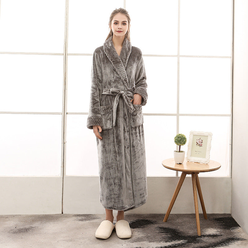 Unisex Dressing Gown - Self-Tie Belt with Patch Pockets