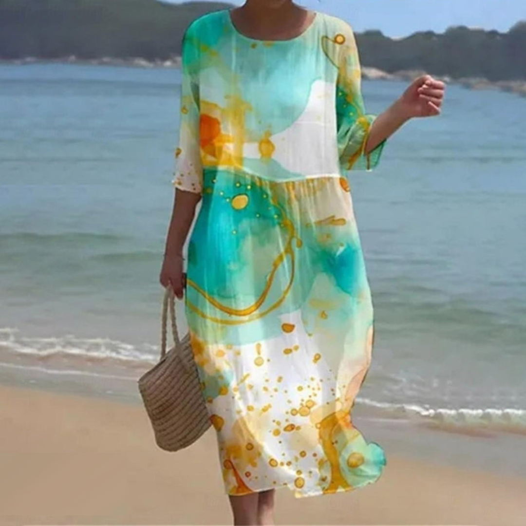 Elegant Floral Midi Dress for Women