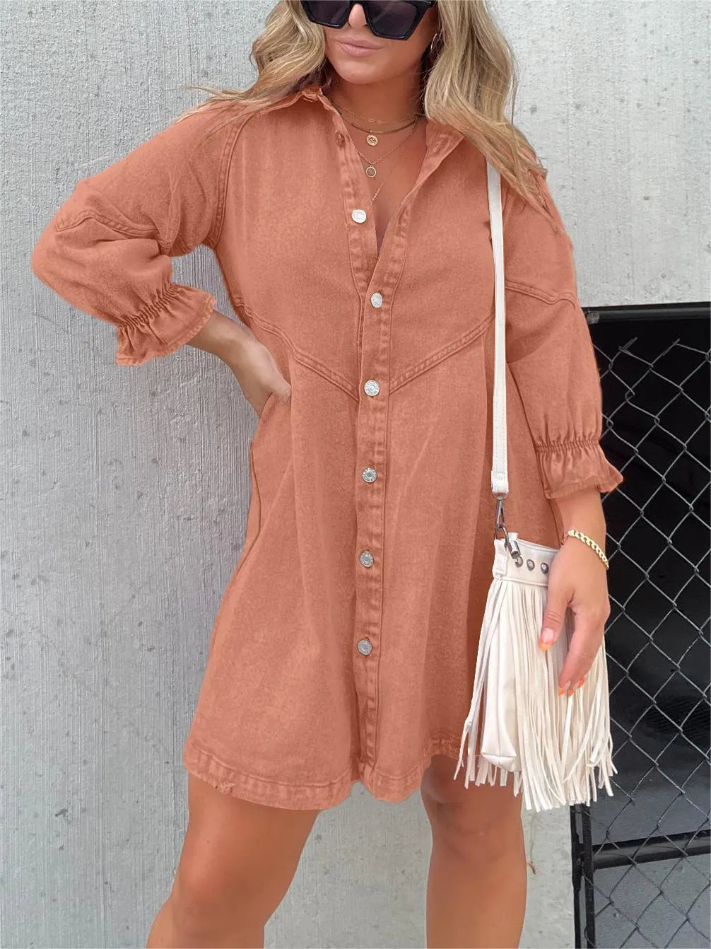 Trendy Puff-Sleeve Dress for Women | Elara