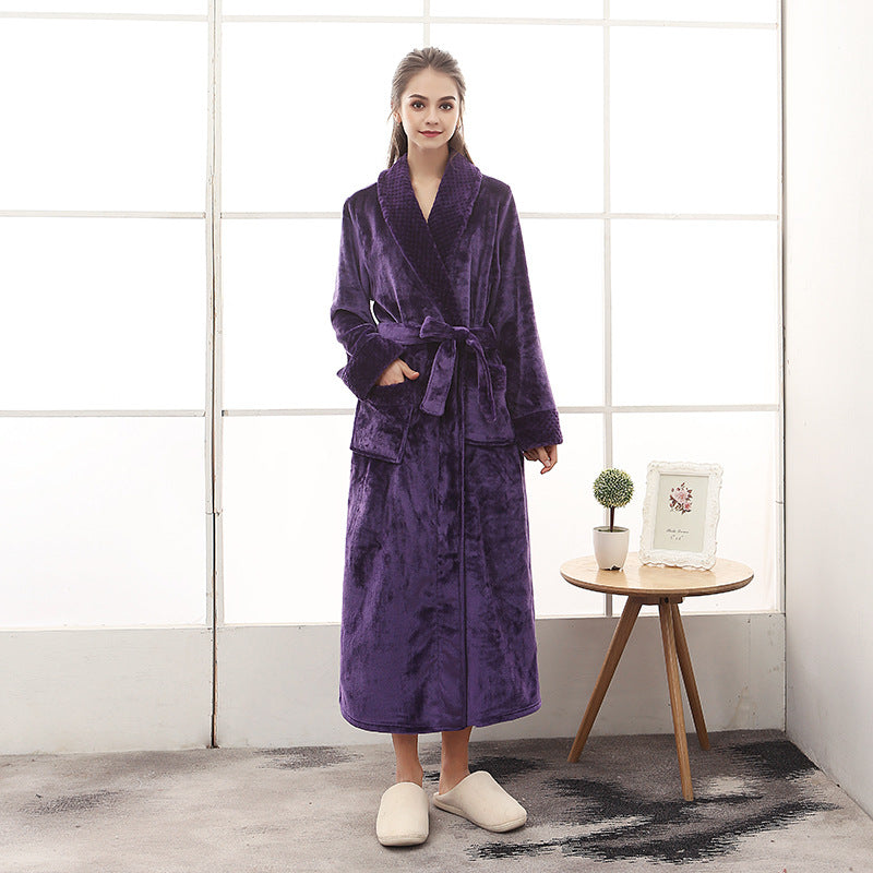 Unisex Dressing Gown - Self-Tie Belt with Patch Pockets