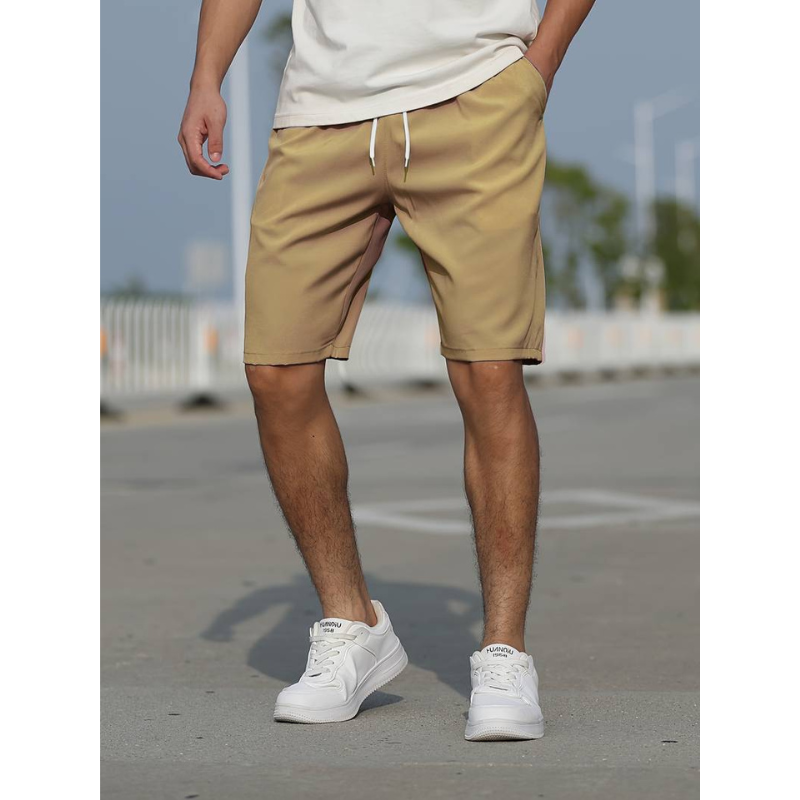 Men's Casual Drawstring Shorts - Low Rise, Breathable & Comfortable