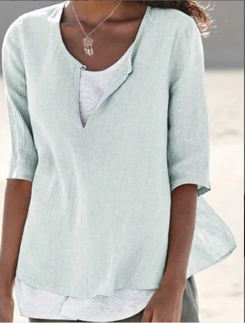 Women's Casual Layered Summer Blouse - Lightweight & Flowing