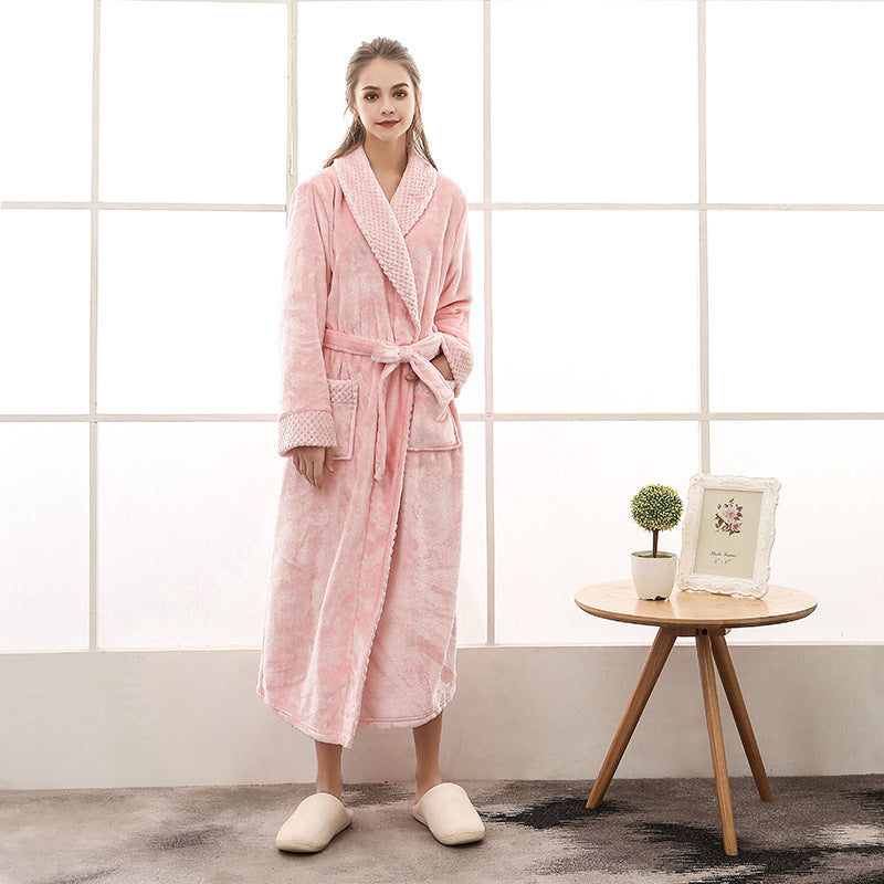 Unisex Dressing Gown - Self-Tie Belt with Patch Pockets