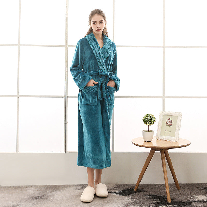 Unisex Dressing Gown - Self-Tie Belt with Patch Pockets