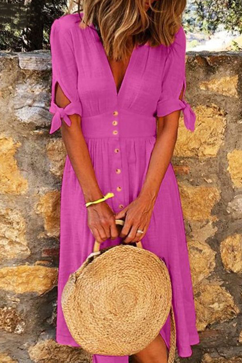 Bright and Breezy Button-Front Midi Dress for Women
