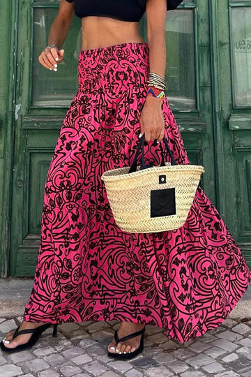 Elegant Elastic Waistband Maxi Skirt for Women