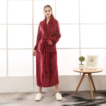 Unisex Dressing Gown - Self-Tie Belt with Patch Pockets