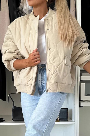 Mia - O-Neck Pocket Button Outerwear for Fall Women