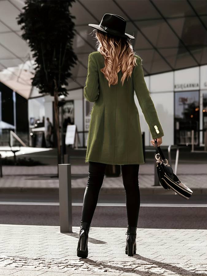 Women's Double-Breasted Winter Coat - Tailored Fit
