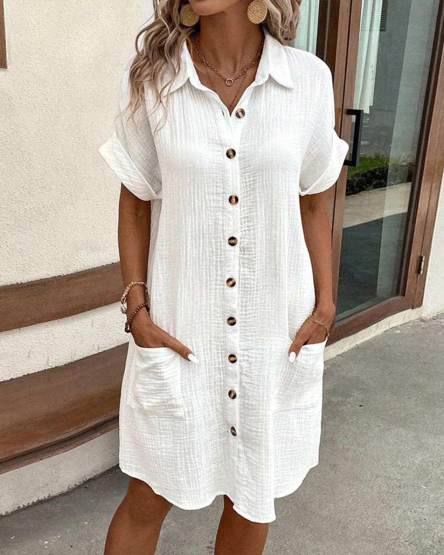 Stylish Button-Down Shirt Dress for Women