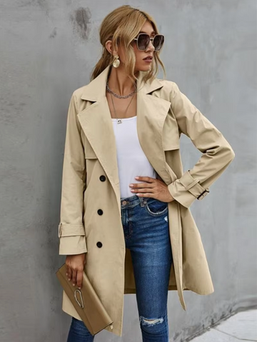 Women's Casual Long Trench Coat - Stylish & Warm