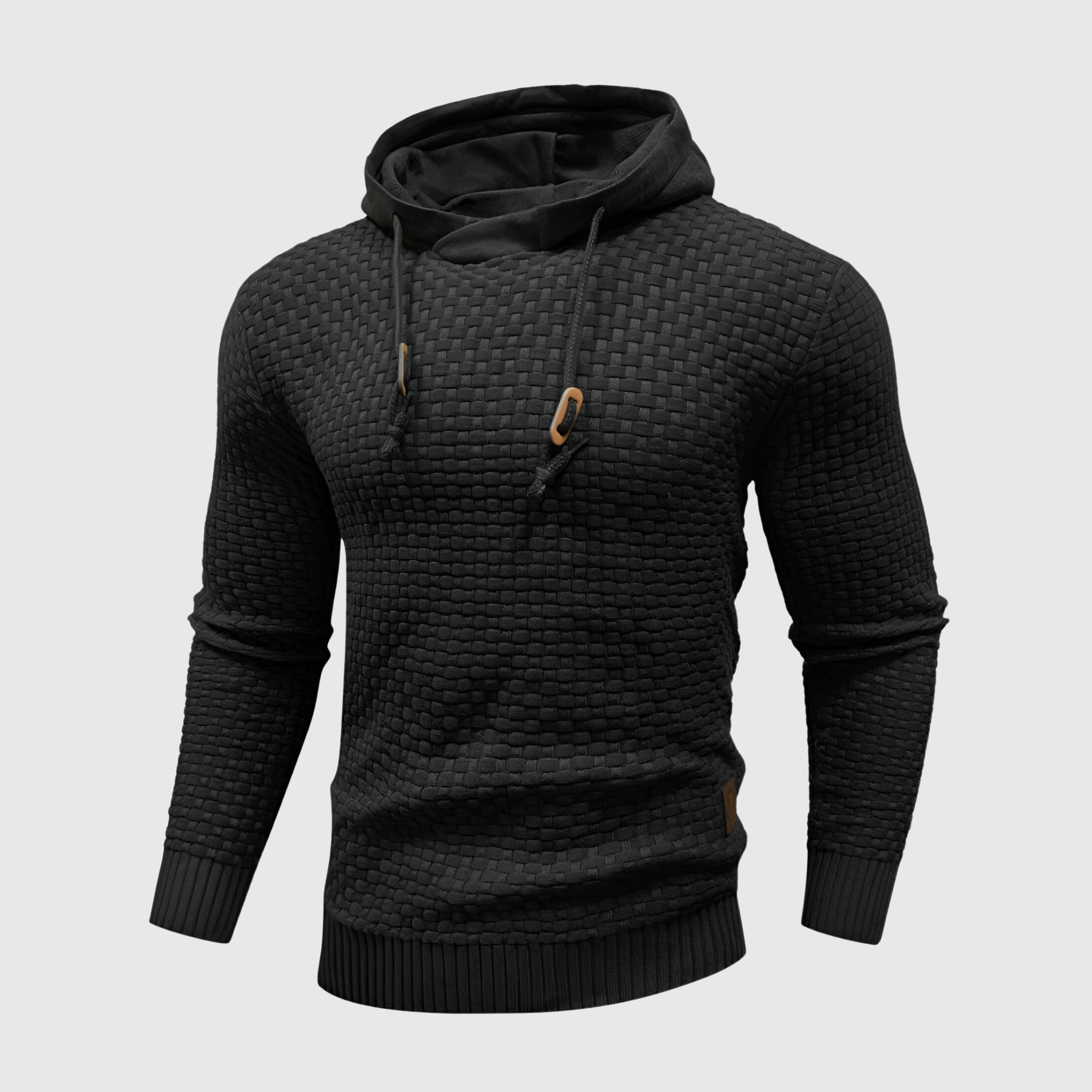 Men's Hoodie - Textured Knit with Drawstring Hood