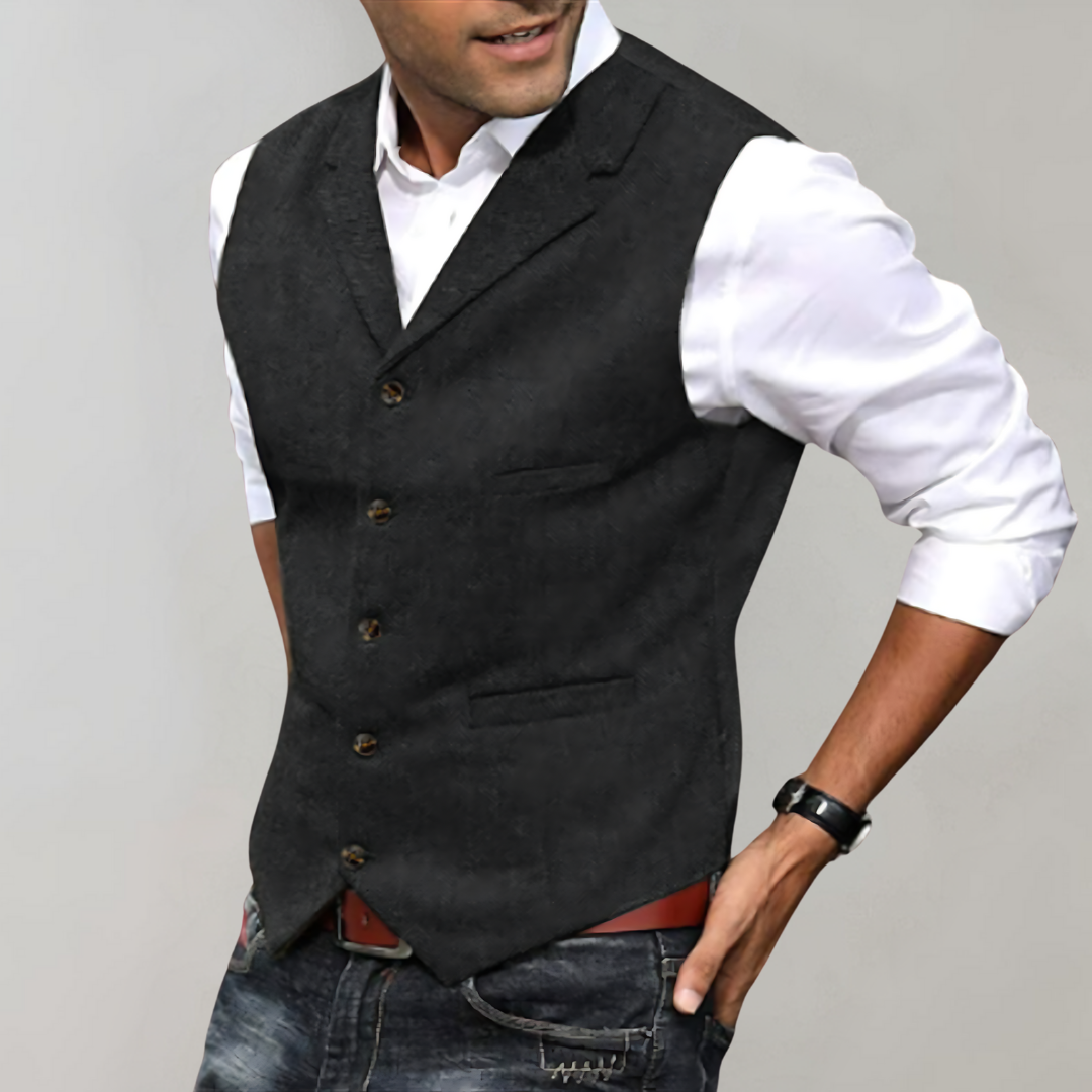 Men's Waistcoat - Tailored Fit with Lapel Collar