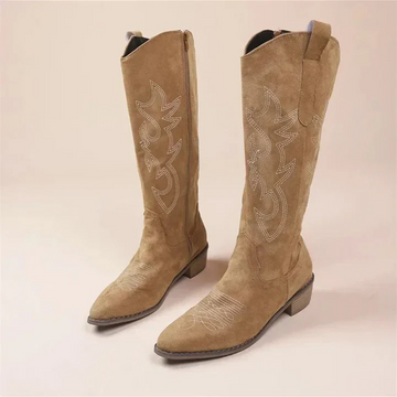 Women's High Cowboy Boots - Stylish & Embroidered