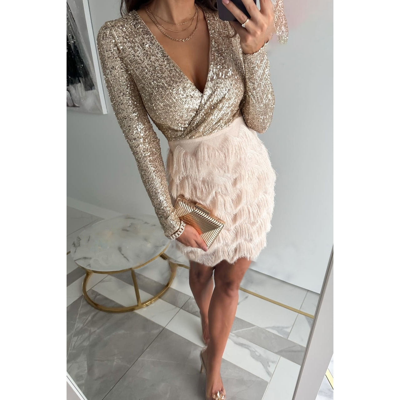 Alyssa - Elegant Glitter Mini Dress for Women