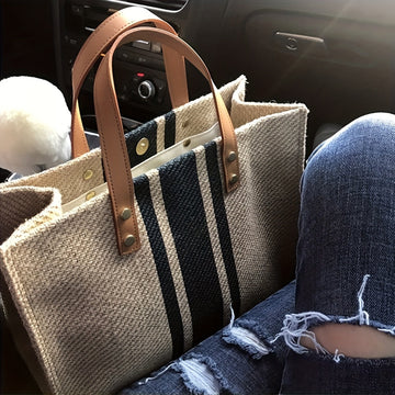 Women's Striped Tote Bag - Versatile Everyday Style