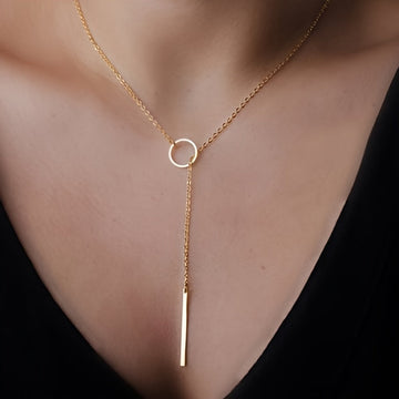 Women's Minimalist Pendant Necklace - Adjustable Chain
