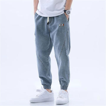 Men's Relaxed Wide Leg Jeans - Baggy Drawstring Fit