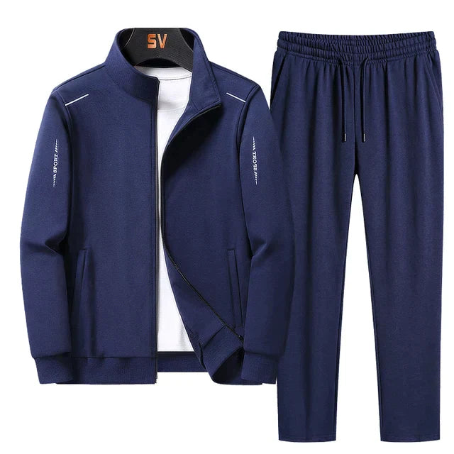Men's Tracksuit Set - Zip-Up Jacket & Drawstring Trousers
