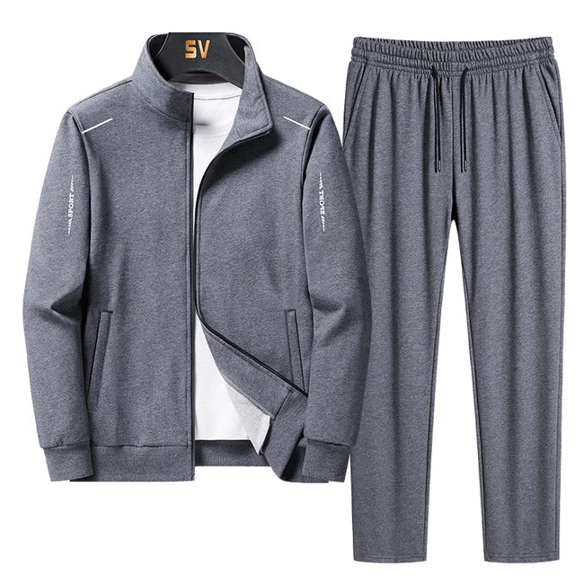 Men's Tracksuit Set - Zip-Up Jacket & Drawstring Trousers