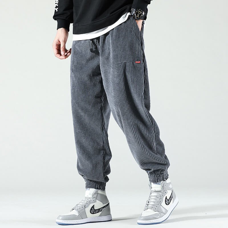 Men's Corduroy Wide Leg Joggers - Stylish and Comfortable