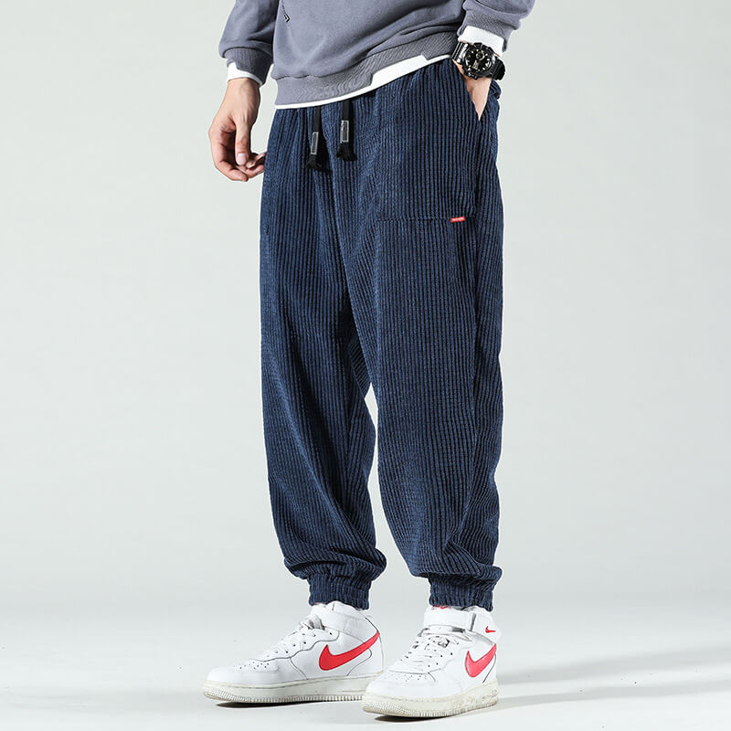 Men's Corduroy Wide Leg Joggers - Stylish and Comfortable