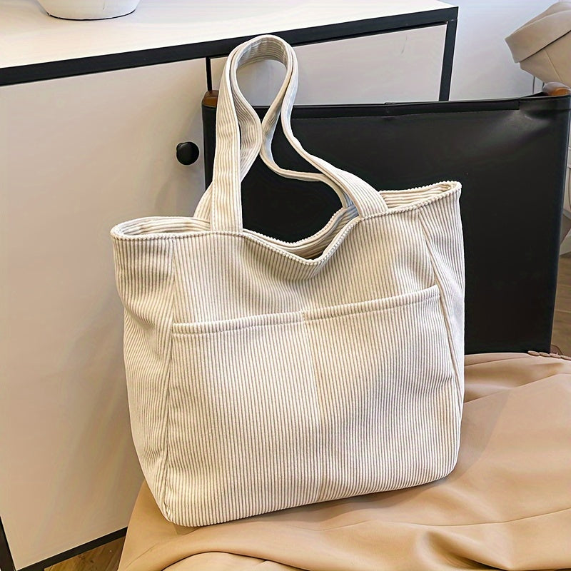 Women's Khaki Spacious Tote Bag - Versatile Everyday Style