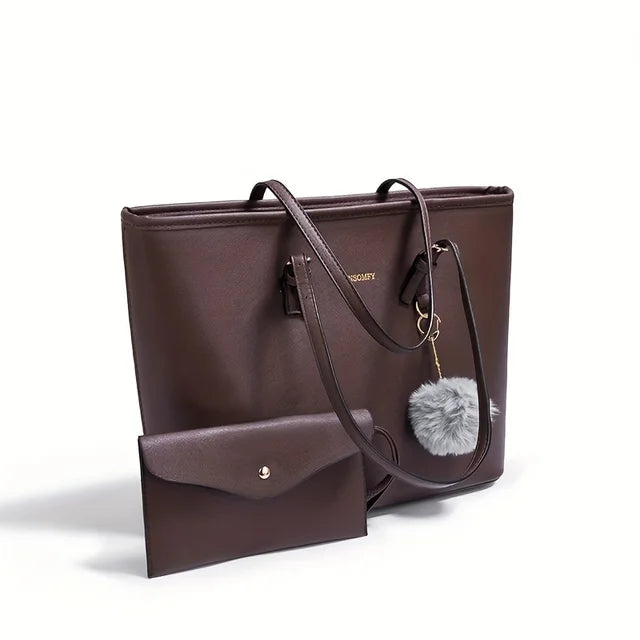 Women's Elegant Large Capacity Tote Shoulder Bag - Versatile Everyday