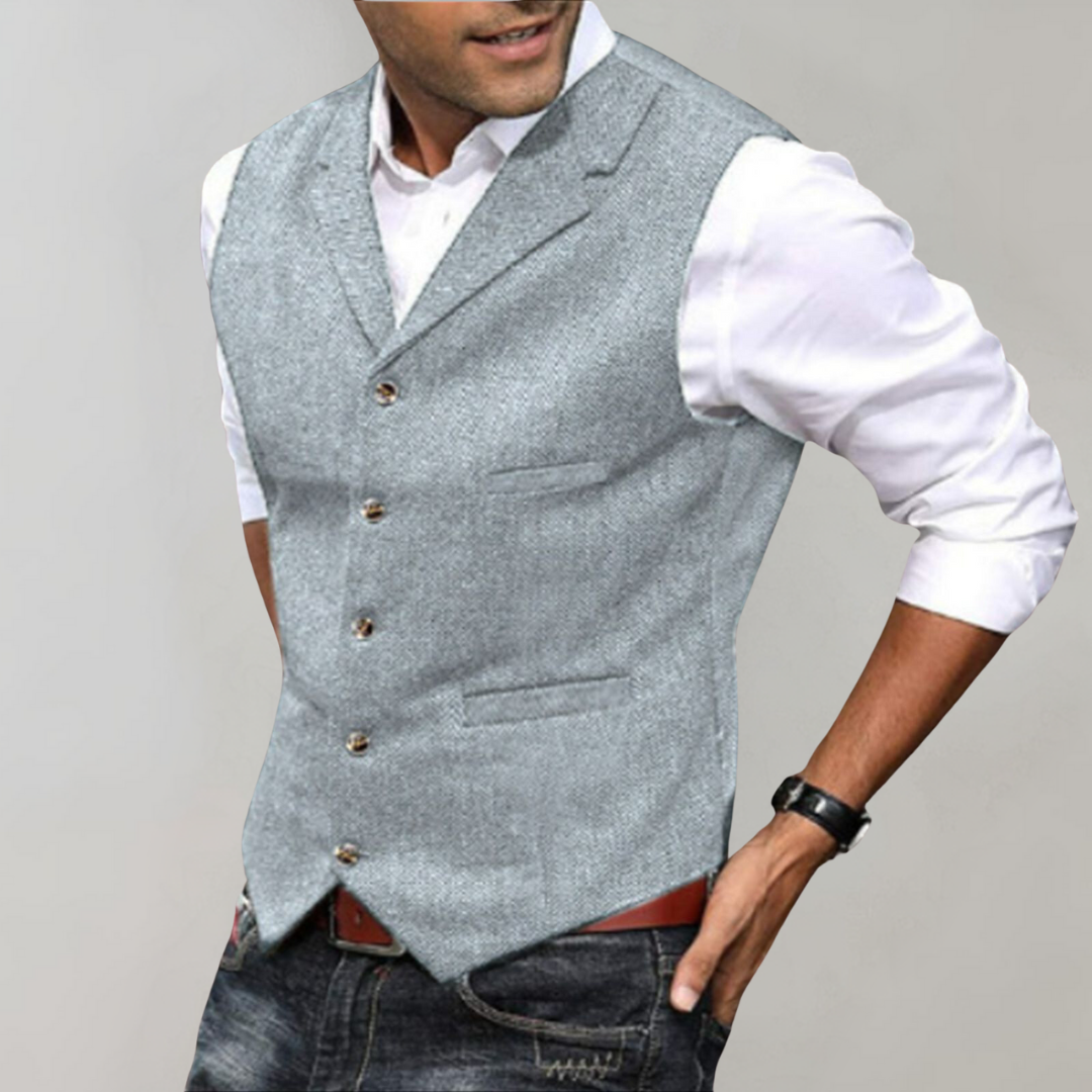 Men's Waistcoat - Tailored Fit with Lapel Collar