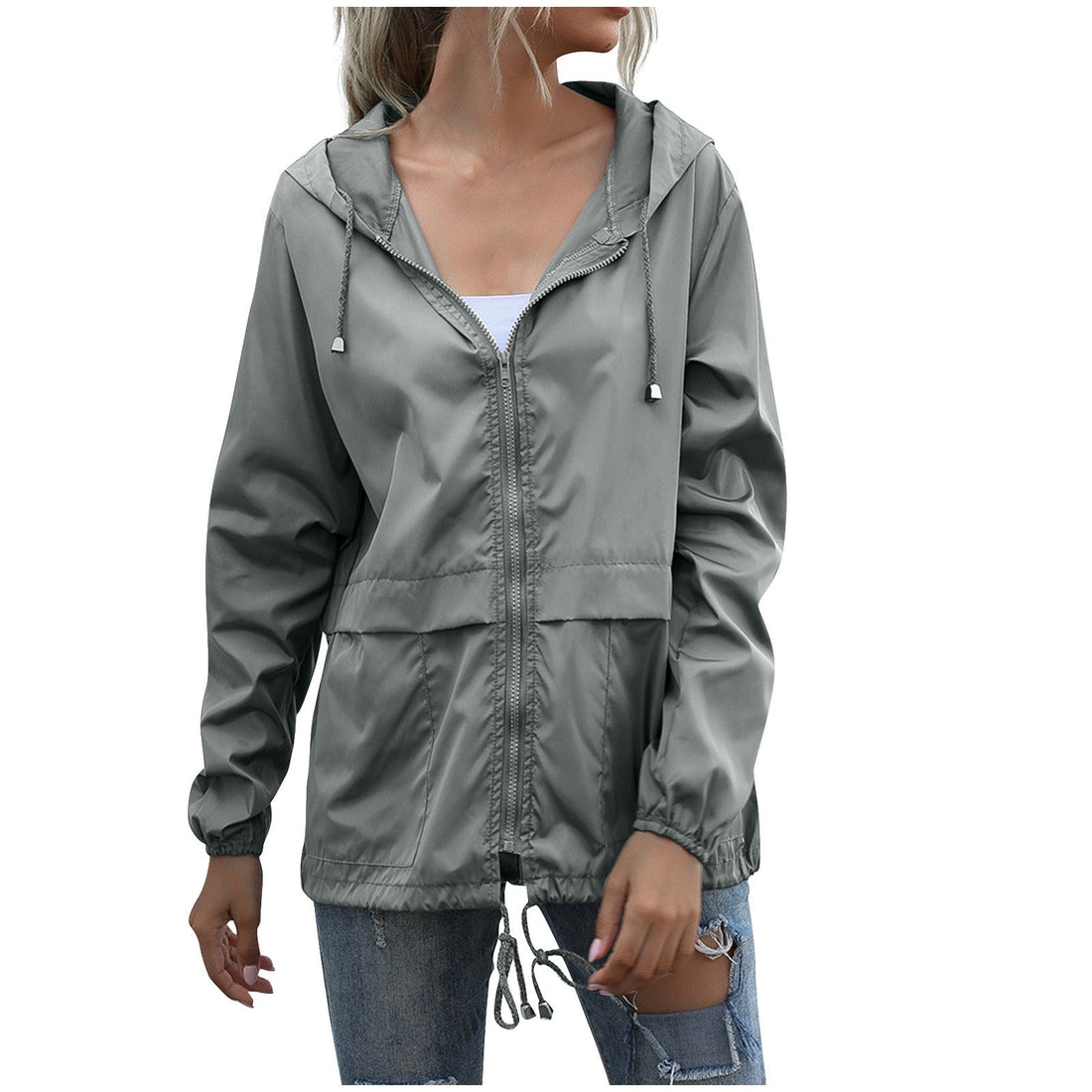 Women's Waterproof Hooded Jacket - Stylish Windreaker