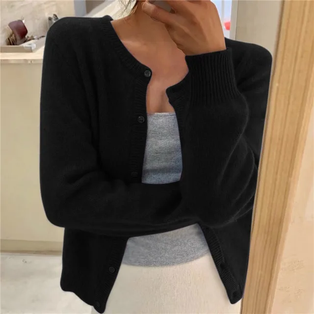Emily - Solid Color Knit Cardigan for Women