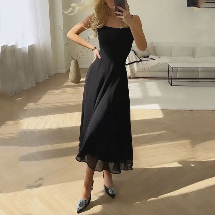 Elegant Sleeveless Solid Color Dress for Women