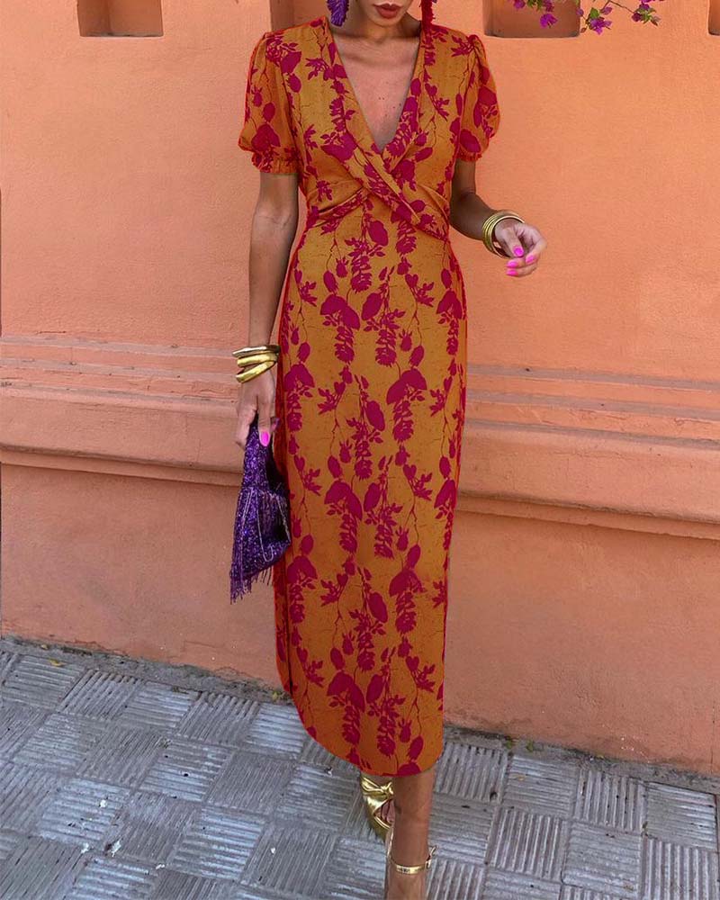 Elegant and Flattering Dress with Puff Sleeves for Women