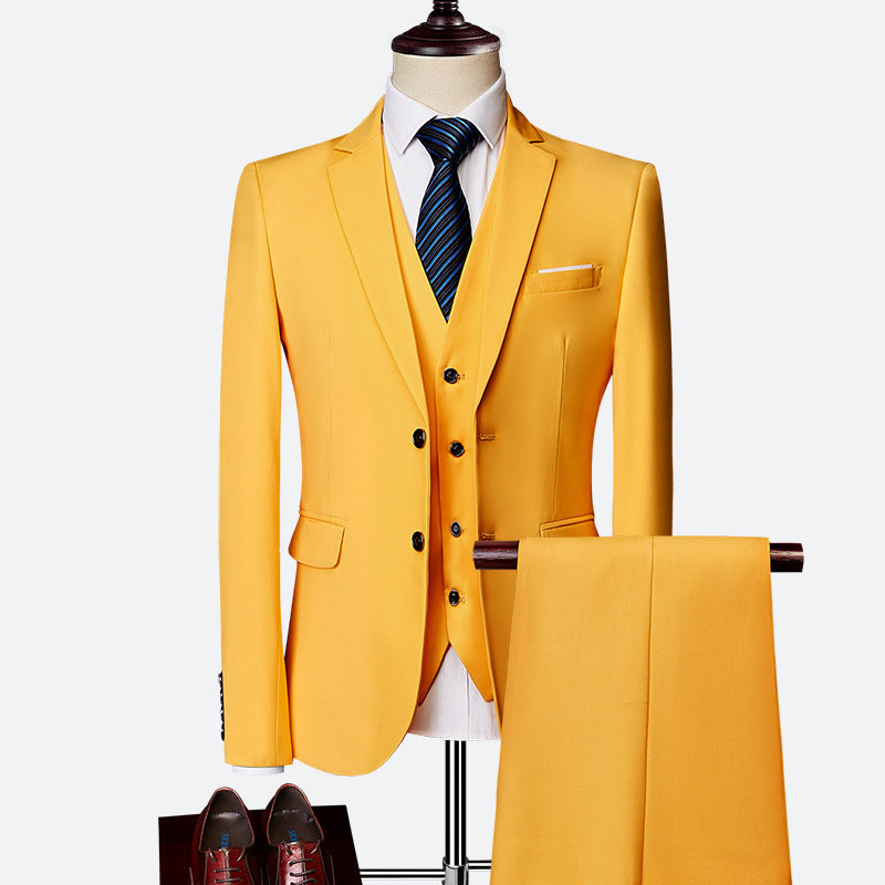 Elegant Slim Fit 3-Piece Wedding Suit Set for Men