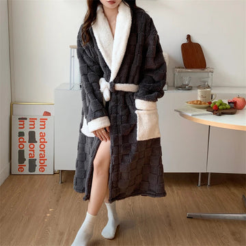 Women's Dressing Gown - Full-Length with Shawl Collar