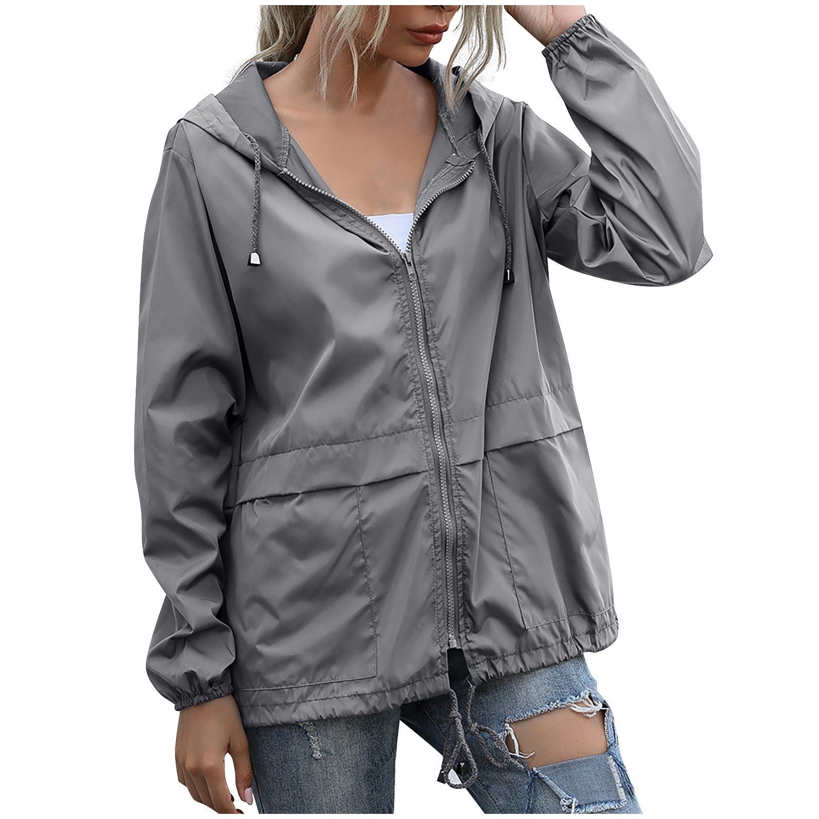 Women's Waterproof Hooded Jacket - Stylish Windreaker
