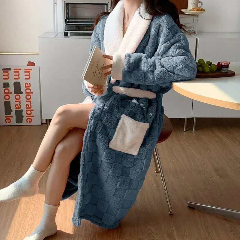 Women's Dressing Gown - Full-Length with Shawl Collar