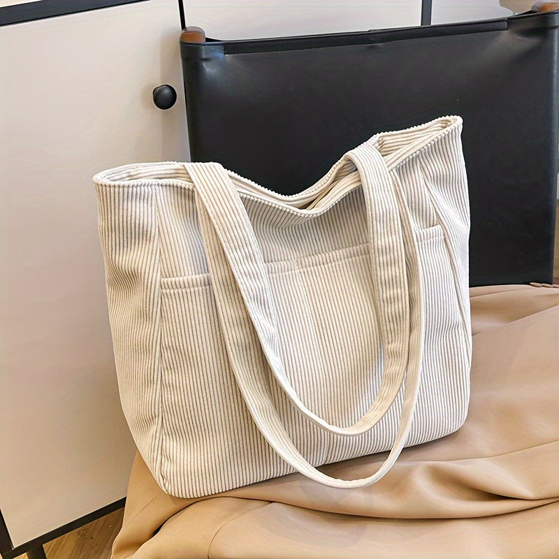 Women's Khaki Spacious Tote Bag - Versatile Everyday Style