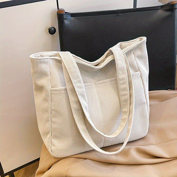 Women's Khaki Spacious Tote Bag - Versatile Everyday Style