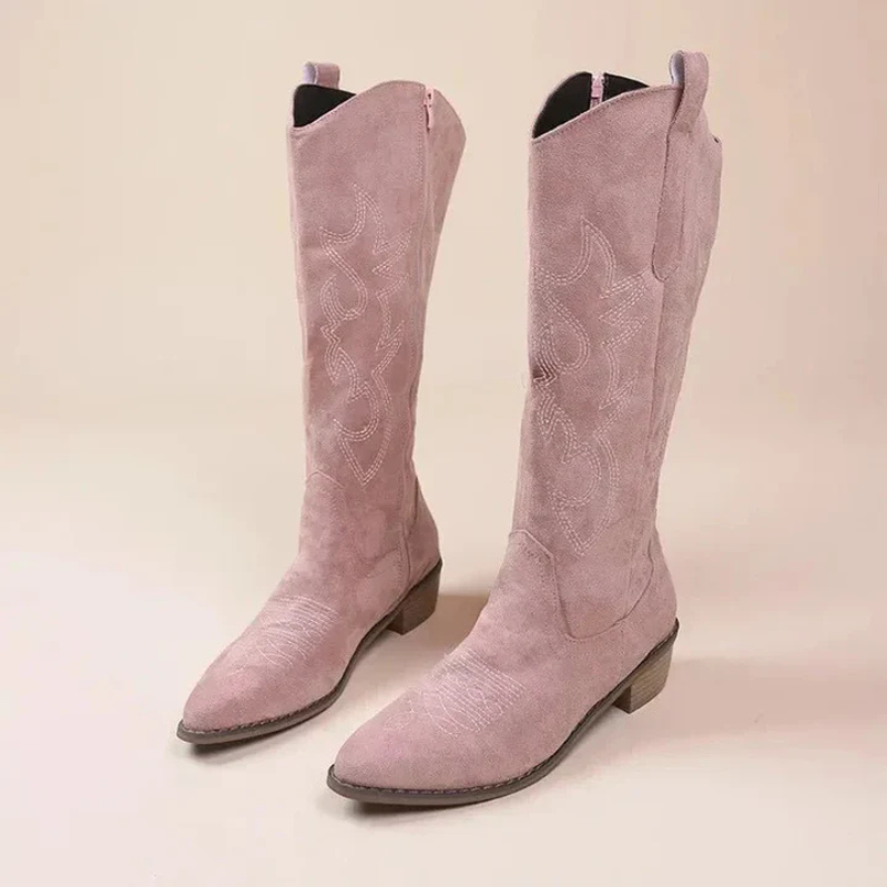 Women's High Cowboy Boots - Stylish & Embroidered