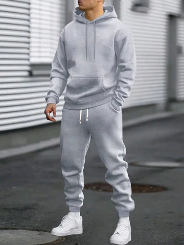 Men's Tracksuit Set - Hoodie with Kangaroo Pocket and Joggers