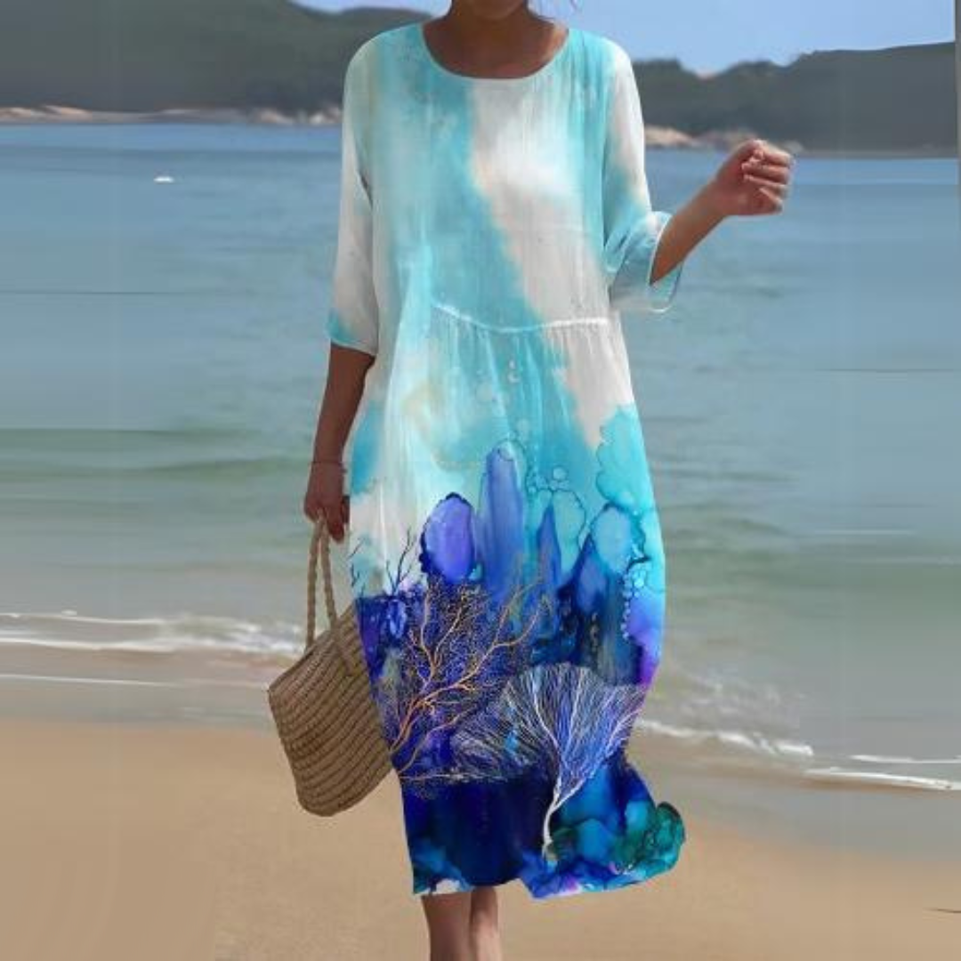 Elegant Floral Midi Dress for Women