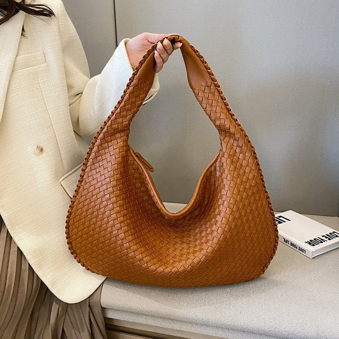 Women's Braided Hobo Shoulder Tote Bag - Elegant Spacious Versatile