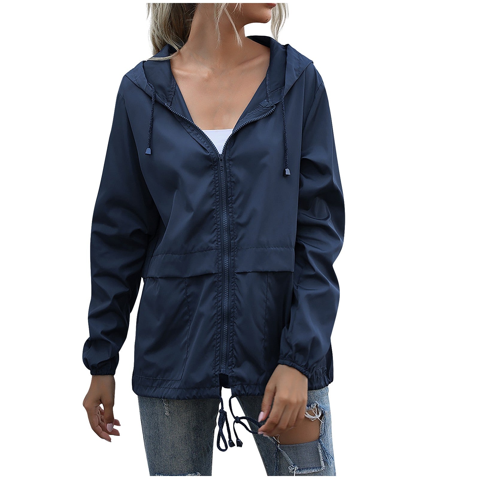 Women's Waterproof Hooded Jacket - Stylish Windreaker