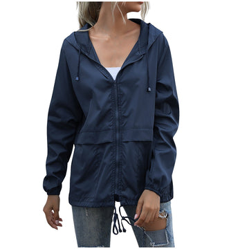 Women's Waterproof Hooded Jacket - Stylish Windreaker