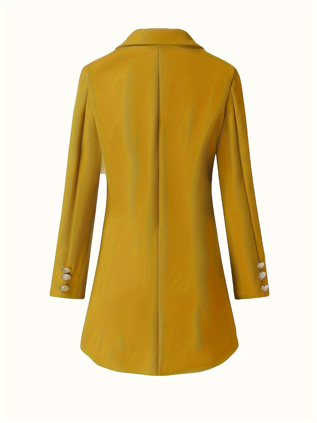 Women's Yellow Double-Breasted Coat - Stylish Autumn Outerwear