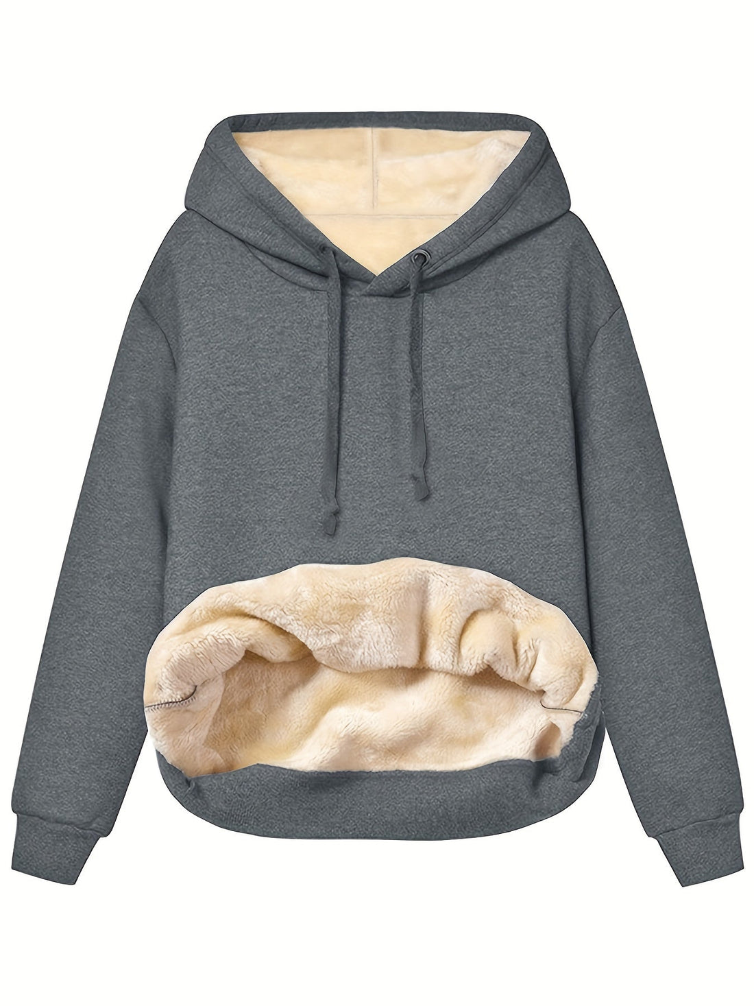 Unisex Plush-Lined Hoodie - With Drawstring Hood & Kangaroo Pocket