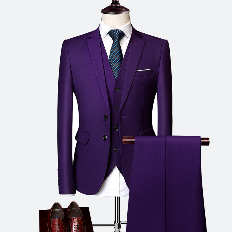 Elegant Slim Fit 3-Piece Wedding Suit Set for Men