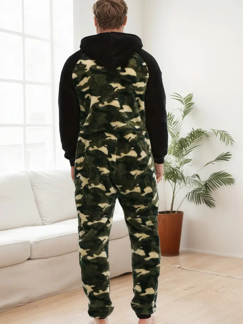 Men's Onesie - Hooded Jumpsuit with Zip