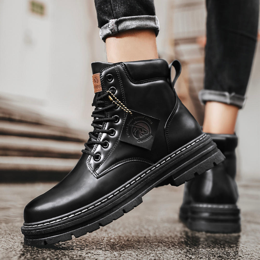 Men's Ankle Boots – Lace-Up with Rugged Sole